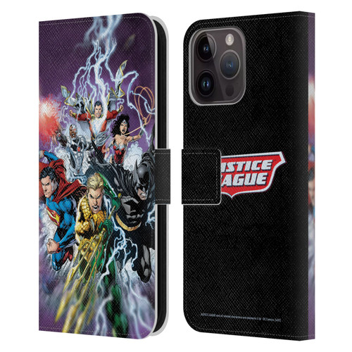 Justice League DC Comics Comic Book Covers New 52 #15 Leather Book Wallet Case Cover For Apple iPhone 15 Pro Max