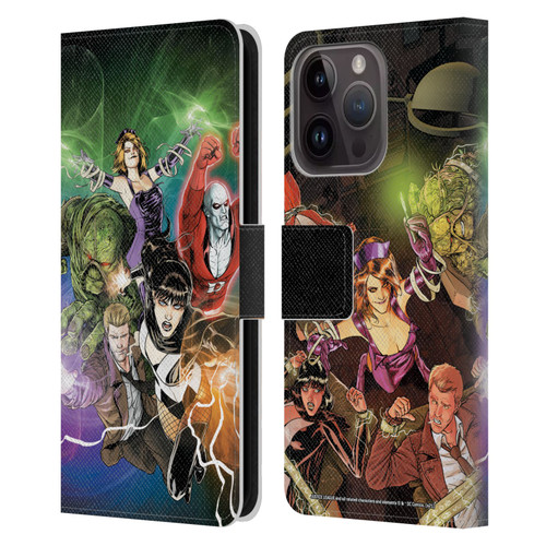 Justice League DC Comics Dark Comic Art #30 Group Leather Book Wallet Case Cover For Apple iPhone 15 Pro