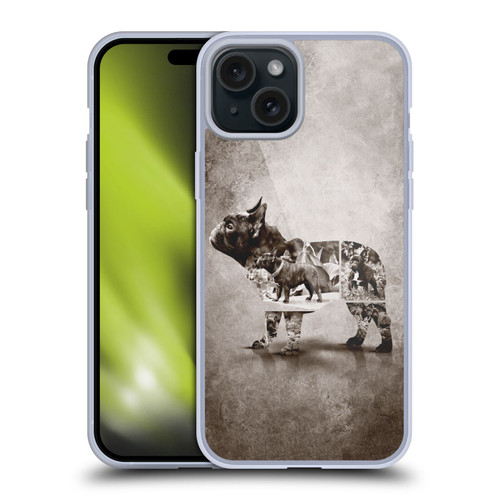Klaudia Senator French Bulldog Vintage Soft Gel Case for Apple iPhone 15 Plus