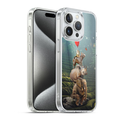 Klaudia Senator French Bulldog 2 Friends Reaching Butterfly Soft Gel Case for Apple iPhone 15 Pro & MagSafe