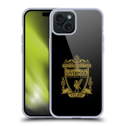 Liverpool Football Club Crest 2 Black 2 Soft Gel Case for Apple iPhone 15 Plus