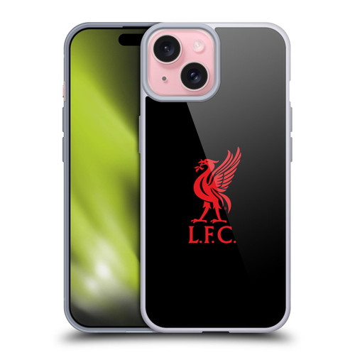Liverpool Football Club Liver Bird Red Logo On Black Soft Gel Case for Apple iPhone 15