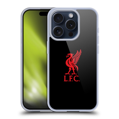 Liverpool Football Club Liver Bird Red Logo On Black Soft Gel Case for Apple iPhone 15 Pro