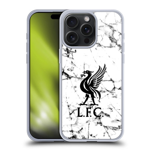 Liverpool Football Club Marble Black Liver Bird Soft Gel Case for Apple iPhone 15 Pro Max