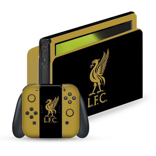 Liverpool Football Club Art Liver Bird Gold On Black Vinyl Sticker Skin Decal Cover for Nintendo Switch OLED