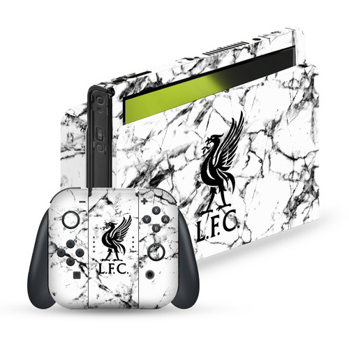 Liverpool Football Club Art Black Liver Bird Marble Vinyl Sticker Skin Decal Cover for Nintendo Switch OLED Bundle
