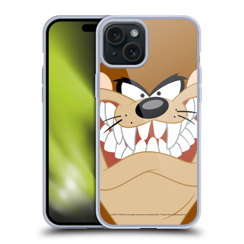 Looney Tunes Full Face Tasmanian Devil Soft Gel Case for Apple iPhone 15 Plus