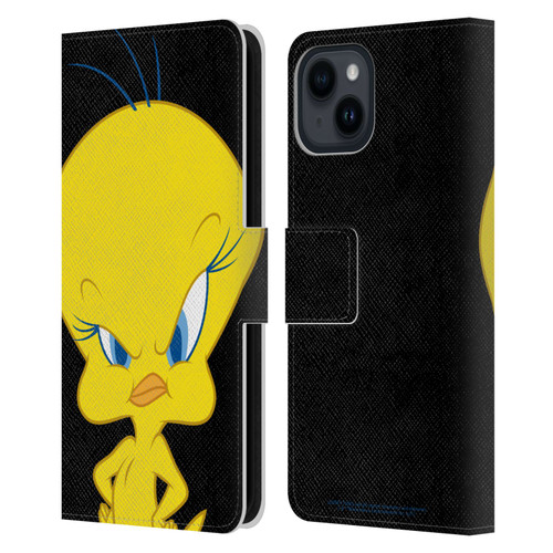 Looney Tunes Characters Tweety Leather Book Wallet Case Cover For Apple iPhone 15