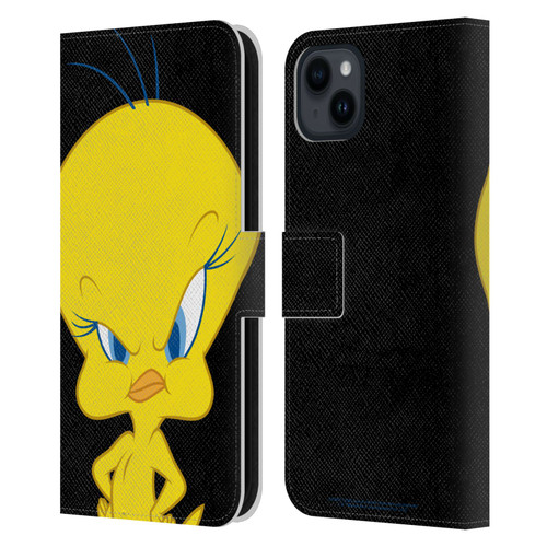 Looney Tunes Characters Tweety Leather Book Wallet Case Cover For Apple iPhone 15 Plus