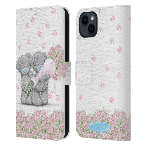 Me To You ALL About Love Pink Roses Leather Book Wallet Case Cover For Apple iPhone 15 Plus