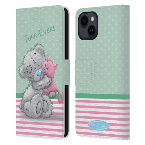 Me To You Classic Tatty Teddy Cat Pet Leather Book Wallet Case Cover For Apple iPhone 15