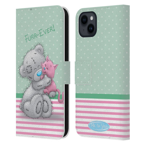 Me To You Classic Tatty Teddy Cat Pet Leather Book Wallet Case Cover For Apple iPhone 15 Plus