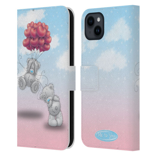 Me To You Classic Tatty Teddy Heart Balloons Leather Book Wallet Case Cover For Apple iPhone 15 Plus