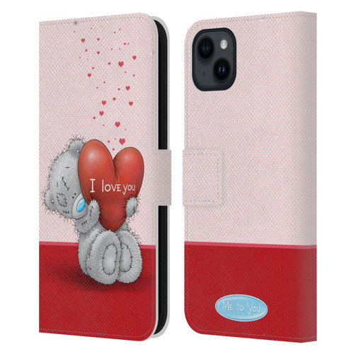 Me To You Classic Tatty Teddy I Love You Leather Book Wallet Case Cover For Apple iPhone 15 Plus