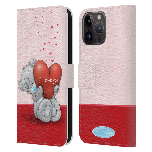 Me To You Classic Tatty Teddy I Love You Leather Book Wallet Case Cover For Apple iPhone 15 Pro Max