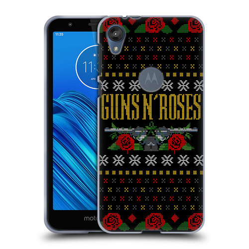 Guns N' Roses Christmas Text Logo Pistol Soft Gel Case for Motorola Moto E6