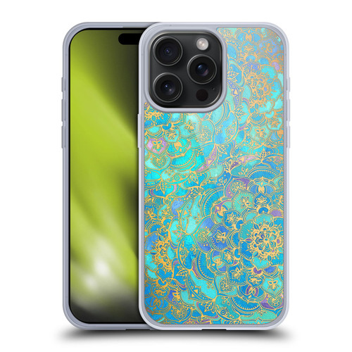 Micklyn Le Feuvre Mandala Sapphire and Jade Soft Gel Case for Apple iPhone 15 Pro Max