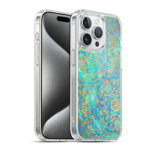 Micklyn Le Feuvre Mandala Sapphire and Jade Soft Gel Case for Apple iPhone 15 Pro & MagSafe