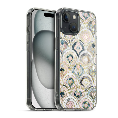 Micklyn Le Feuvre Marble Patterns Art Deco Tiles In Soft Pastels Soft Gel Case for Apple iPhone 15 & MagSafe