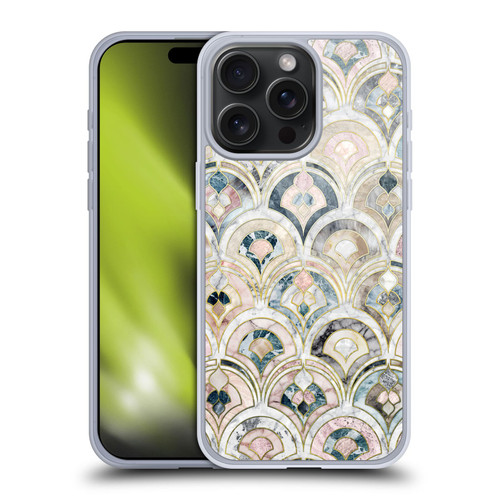 Micklyn Le Feuvre Marble Patterns Art Deco Tiles In Soft Pastels Soft Gel Case for Apple iPhone 15 Pro Max
