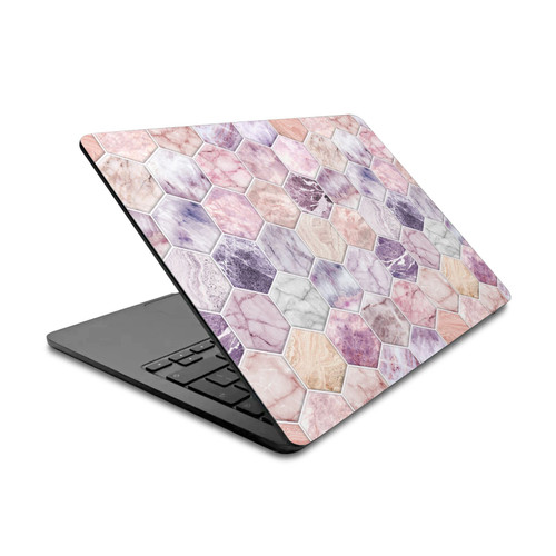 Micklyn Le Feuvre Marble Patterns Rose Quartz And Amethyst Stone And Hexagon Tile Vinyl Sticker Skin Decal Cover for Apple MacBook Air 13.6" A2681 (2022)