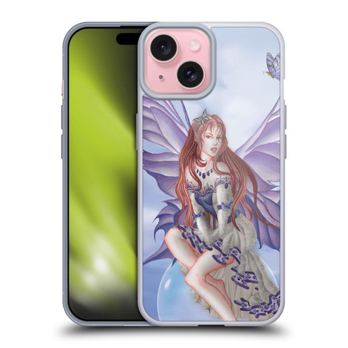 Nene Thomas Bubbles Purple Lace Fairy On Cat Soft Gel Case for Apple iPhone 15