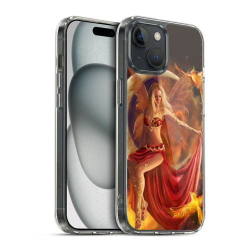Nene Thomas Crescents Fire Fairy On Moon Phoenix Soft Gel Case for Apple iPhone 15 & MagSafe