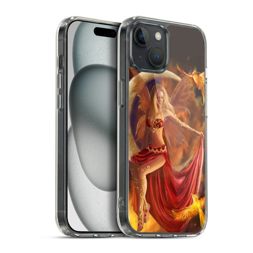 Nene Thomas Crescents Fire Fairy On Moon Phoenix Soft Gel Case for Apple iPhone 15 Plus & MagSafe
