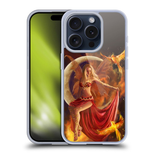 Nene Thomas Crescents Fire Fairy On Moon Phoenix Soft Gel Case for Apple iPhone 15 Pro