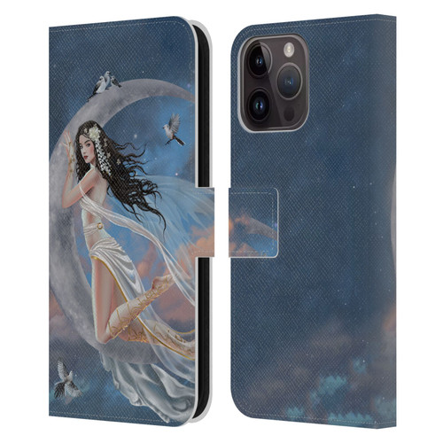 Nene Thomas Art Moon Lullaby Leather Book Wallet Case Cover For Apple iPhone 15 Pro Max