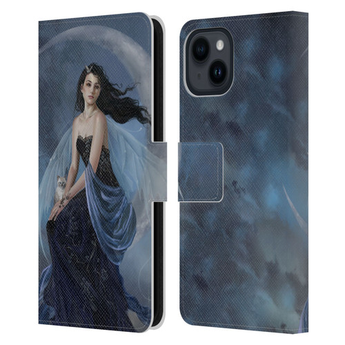 Nene Thomas Crescents Moon Indigo Fairy Leather Book Wallet Case Cover For Apple iPhone 15