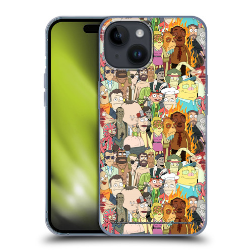 Rick And Morty Season 3 Graphics Interdimensional Space Cable Soft Gel Case for Apple iPhone 15