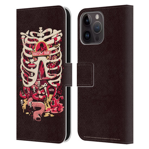 Rick And Morty Season 1 & 2 Graphics Anatomy Park Leather Book Wallet Case Cover For Apple iPhone 15 Pro Max
