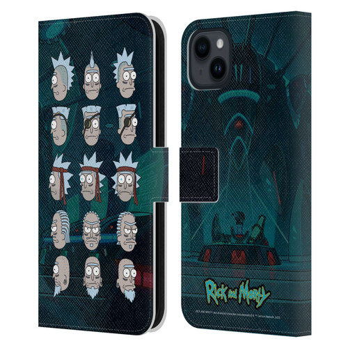 Rick And Morty Season 3 Character Art Seal Team Ricks Leather Book Wallet Case Cover For Apple iPhone 15 Plus