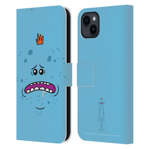 Rick And Morty Season 4 Graphics Mr. Meeseeks Leather Book Wallet Case Cover For Apple iPhone 15 Plus