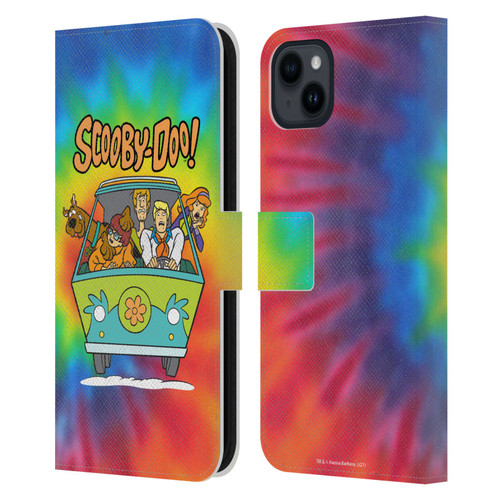 Scooby-Doo Mystery Inc. Tie Dye Leather Book Wallet Case Cover For Apple iPhone 15 Plus