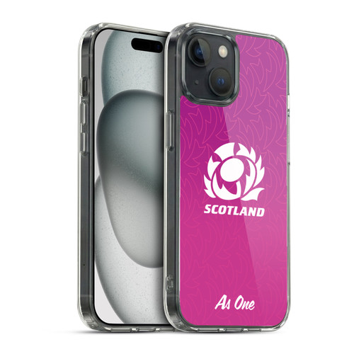 Scotland Rugby Graphics Gradient Pattern Soft Gel Case for Apple iPhone 15