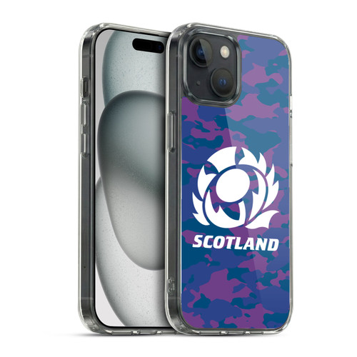Scotland Rugby Logo 2 Camouflage Soft Gel Case for Apple iPhone 15
