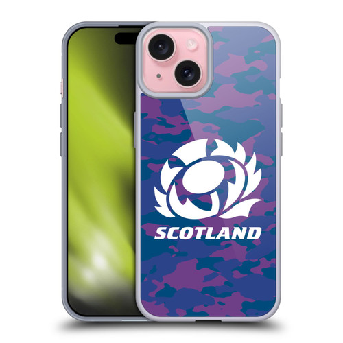 Scotland Rugby Logo 2 Camouflage Soft Gel Case for Apple iPhone 15