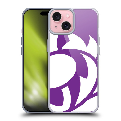 Scotland Rugby Oversized Thistle Purple Heather Soft Gel Case for Apple iPhone 15