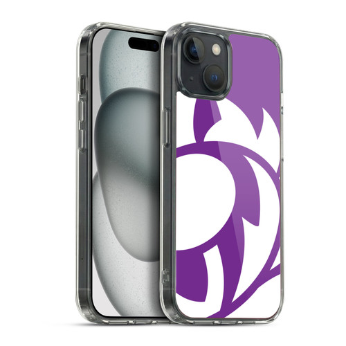 Scotland Rugby Oversized Thistle Purple Heather Soft Gel Case for Apple iPhone 15 Plus & MagSafe