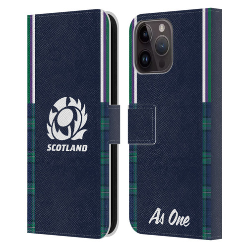 Scotland Rugby 2023/24 Crest Kit Home Leather Book Wallet Case Cover For Apple iPhone 15 Pro Max