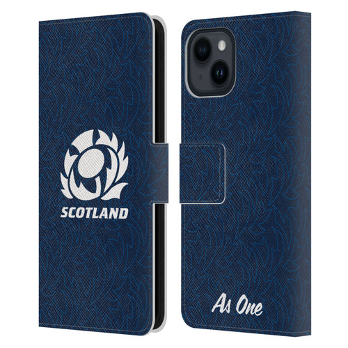 Scotland Rugby Graphics Pattern Leather Book Wallet Case Cover For Apple iPhone 15