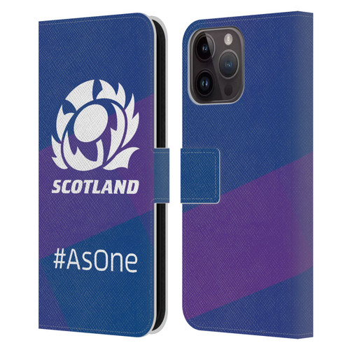 Scotland Rugby Logo 2 As One Leather Book Wallet Case Cover For Apple iPhone 15 Pro Max