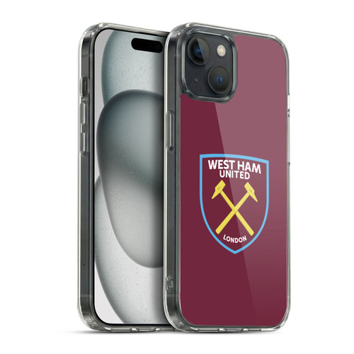 West Ham United FC Crest Full Colour Soft Gel Case for Apple iPhone 15 Plus