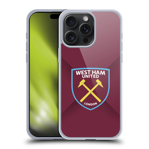 West Ham United FC Crest Gradient Soft Gel Case for Apple iPhone 15 Pro Max