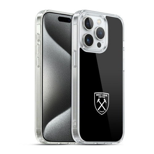 West Ham United FC Crest White Logo Soft Gel Case for Apple iPhone 15 Pro
