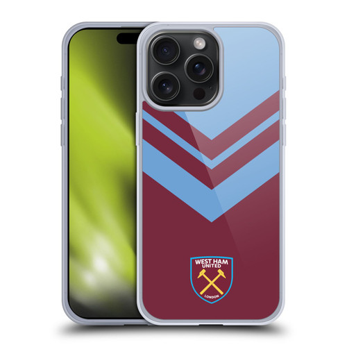 West Ham United FC Crest Graphics Arrowhead Lines Soft Gel Case for Apple iPhone 15 Pro Max