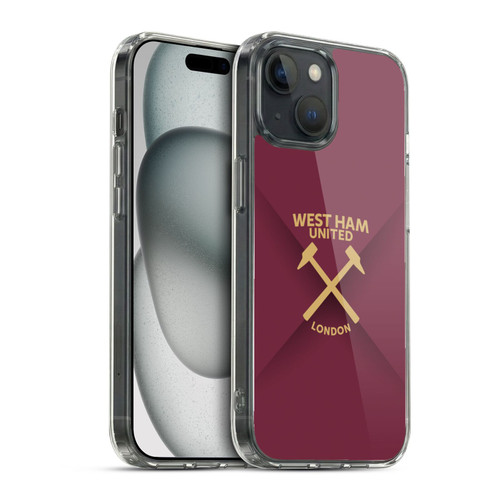 West Ham United FC Hammer Marque Kit Gradient Soft Gel Case for Apple iPhone 15 & MagSafe