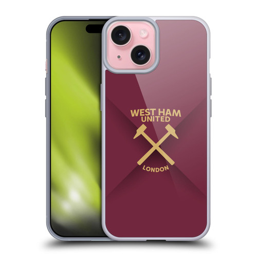 West Ham United FC Hammer Marque Kit Gradient Soft Gel Case for Apple iPhone 15